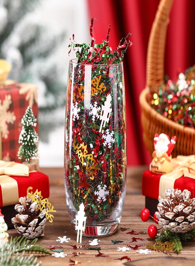 Moinchore 2lb Christmas Basket Stuffers Filler Metallic Red Green and Gold Crinkle Cut Paper Shred Filler with Nutcracker Xmas Tree Confetti Raffia Stuffing for Merry Christmas Gift Basket Packaging - Image 4